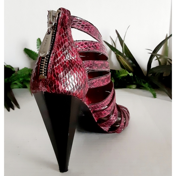 Bcbgeneration "Single" Strappy Snake Embossed Pump - Picture 10 of 16